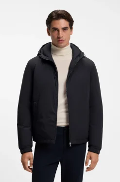 Wasserabweisende Kurzjacke mit Kapuze und Daunenfüllung