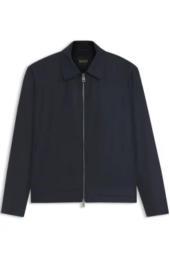 Wasserabweisende Regular-Fit Jacke aus beschichtetem Gewebe