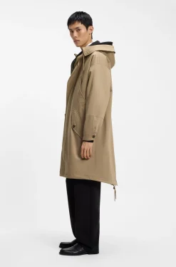 Wasserabweisender Parka aus Stretch-Baumwoll-Satin