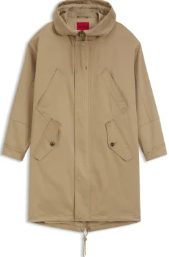 Wasserabweisender Parka aus Stretch-Baumwoll-Satin