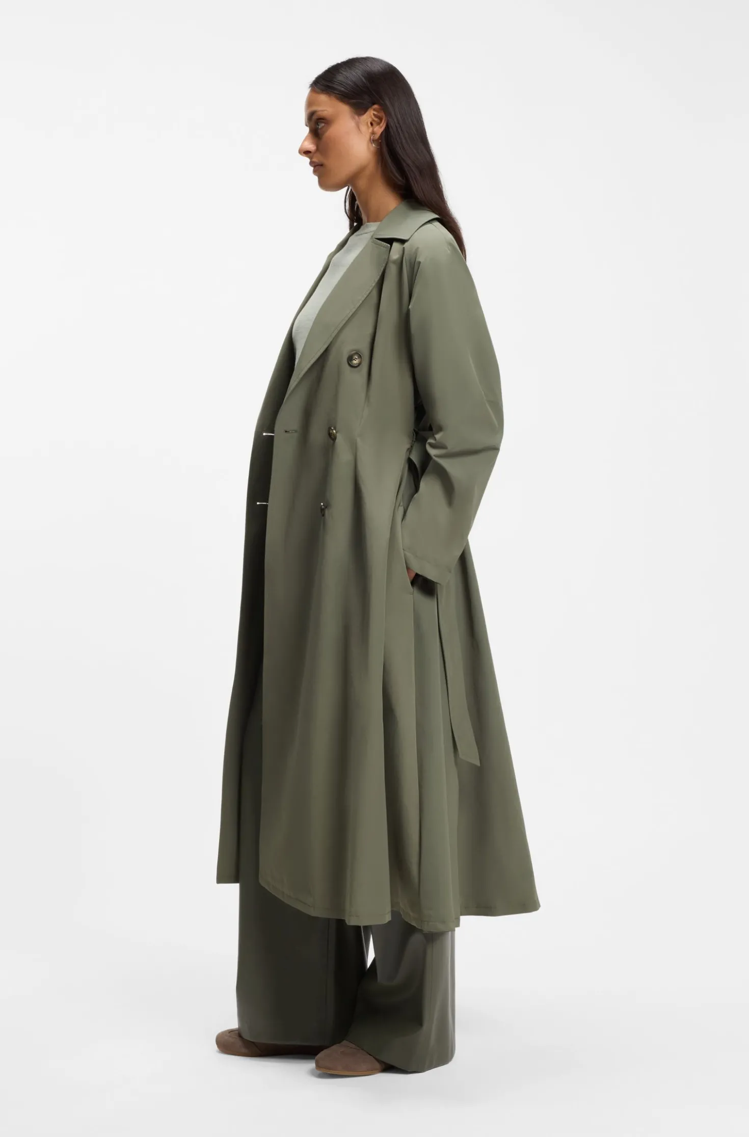 Wasserabweisender Trenchcoat mit Gürtel