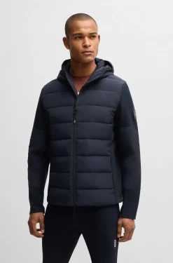 Wasserabweisende, wattierte Reitsport-Hybrid-Jacke