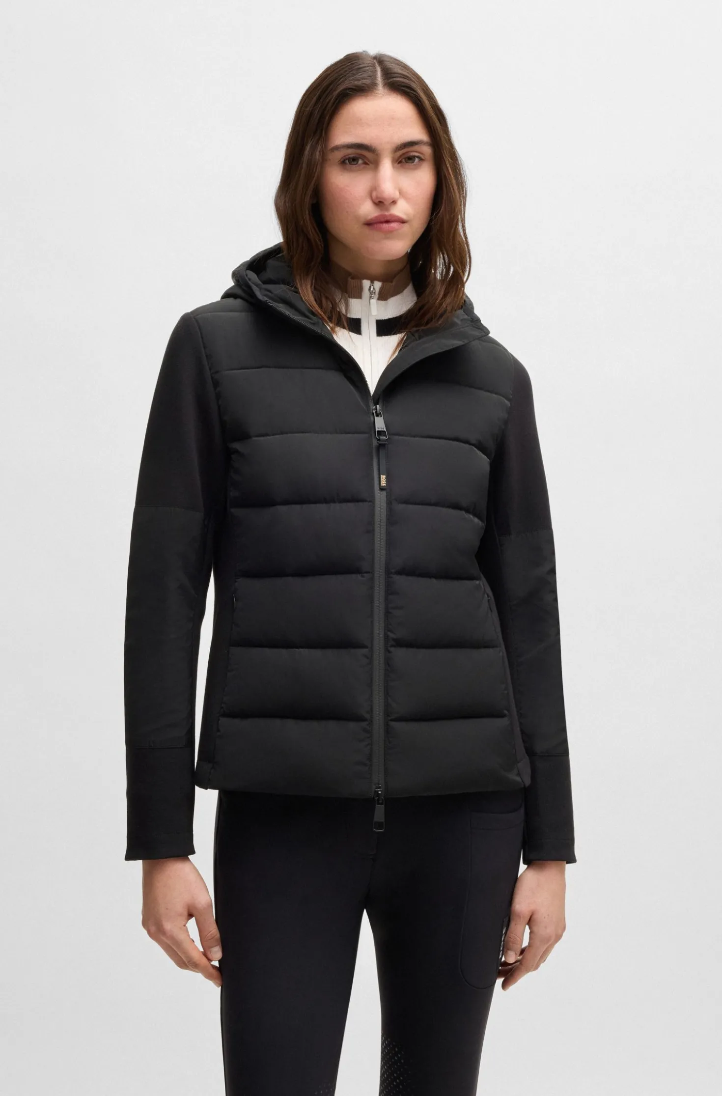 Wasserabweisende, wattierte Reitsport-Hybrid-Jacke