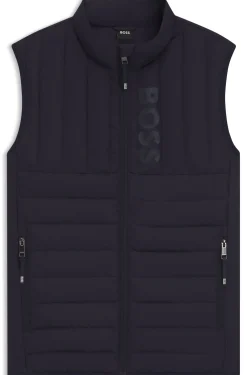 Wasserdichte Reitsport-Weste mit vertikalem Logo-Print