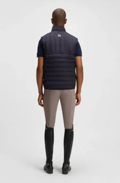 Wasserdichte Reitsport-Weste mit vertikalem Logo-Print