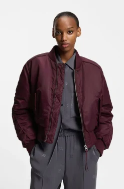 Wattierte Bomberjacke mit wasserabweisendem Finish und Raffungen