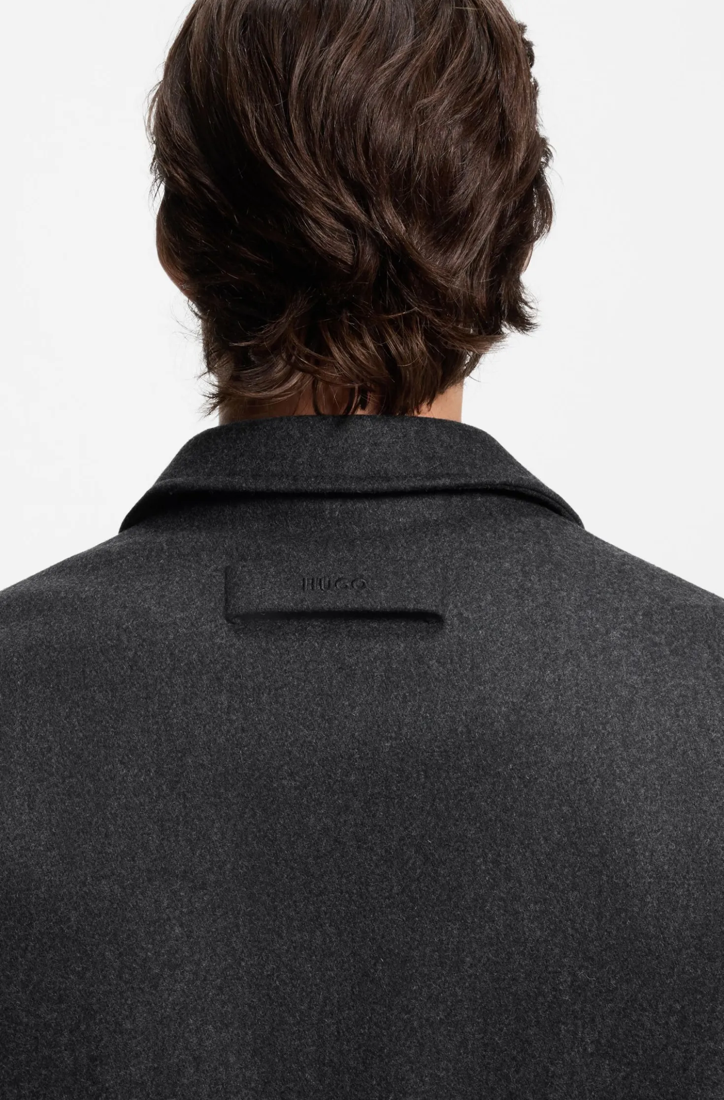Wattierte Regular-Fit Trainingsjacke aus Woll-Mix