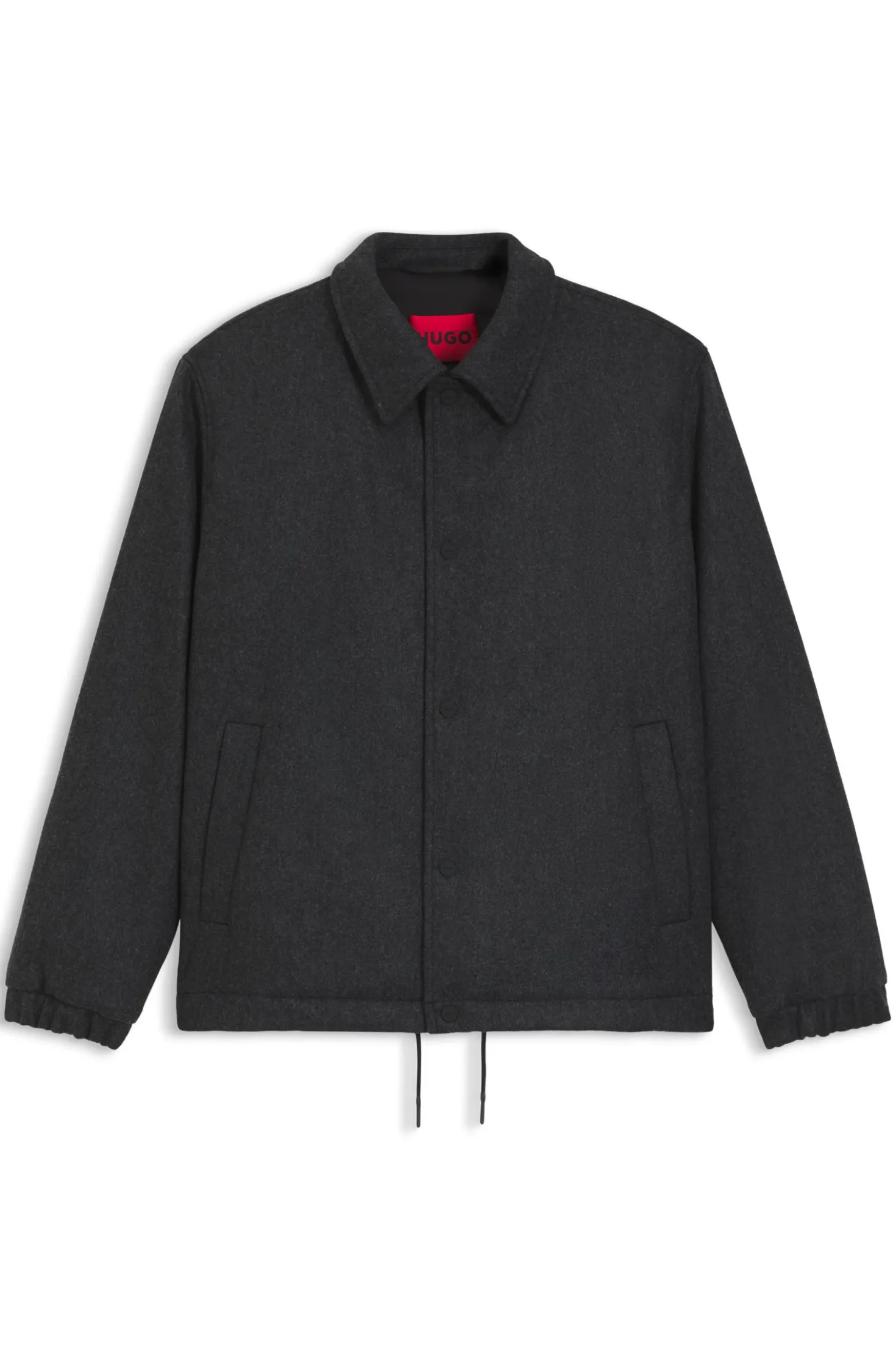 Wattierte Regular-Fit Trainingsjacke aus Woll-Mix