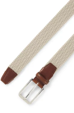 Webgürtel mit Leder-Details