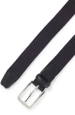 Webgürtel mit Leder-Details