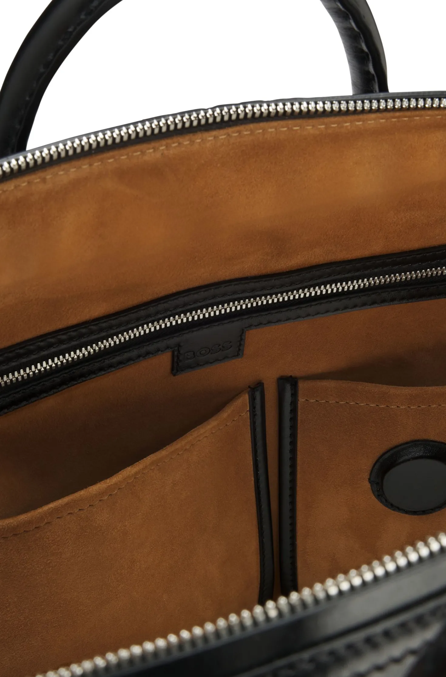 Weekender aus Leder mit Logo-Prägung