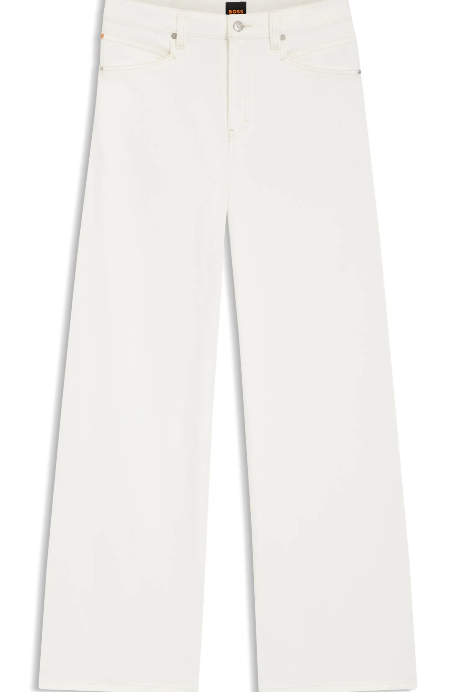 Weiße Relaxed-Fit Jeans aus festem Denim