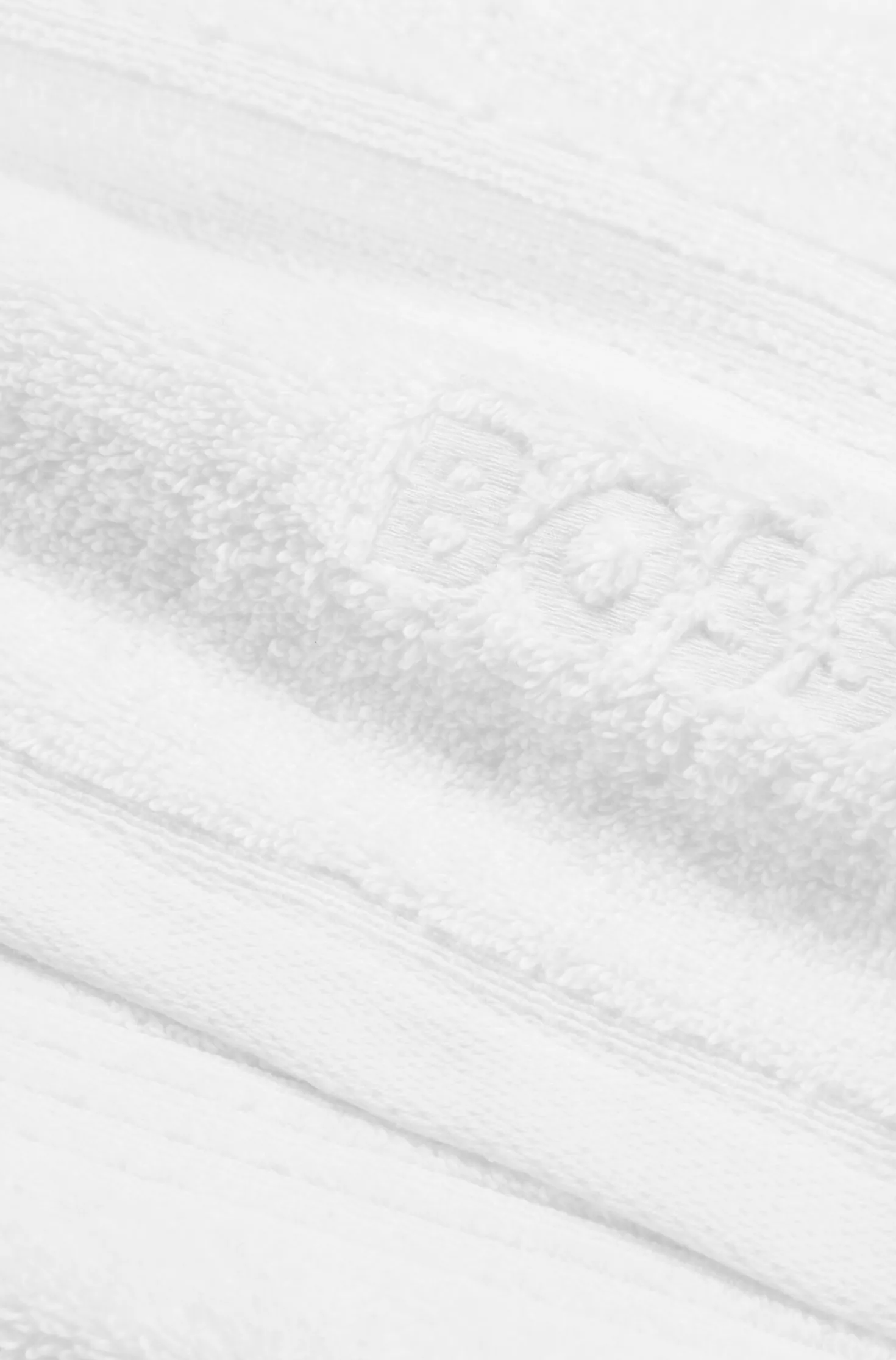 Weißes Badetuch aus Baumwolle mit tonaler Logo-Stickerei