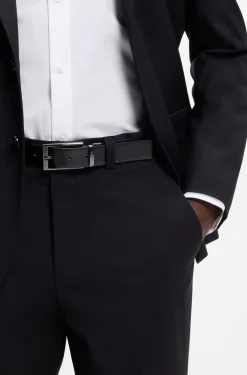 Wendegürtel aus Leder mit Logo-Steg