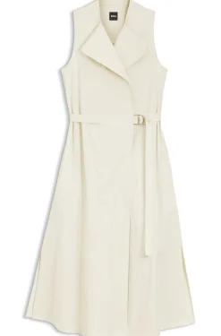 Wickelkleid aus Stretch-Baumwolle mit verstellbarem Gürtel