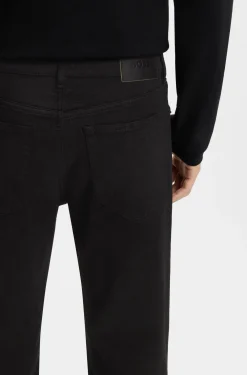 Year of the Horse Tapered-Fit Jeans aus schwarzem Denim mit gelasertem Muster