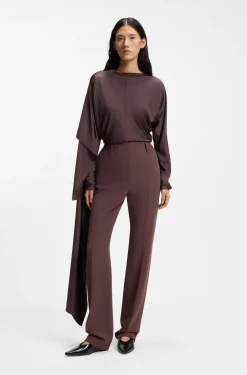 Zigarettenhose aus Schurwoll-Mix mit hohem Bund