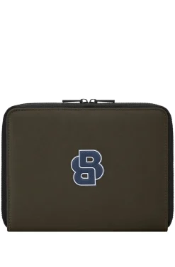 Zipped folder with varsity-style logo patch