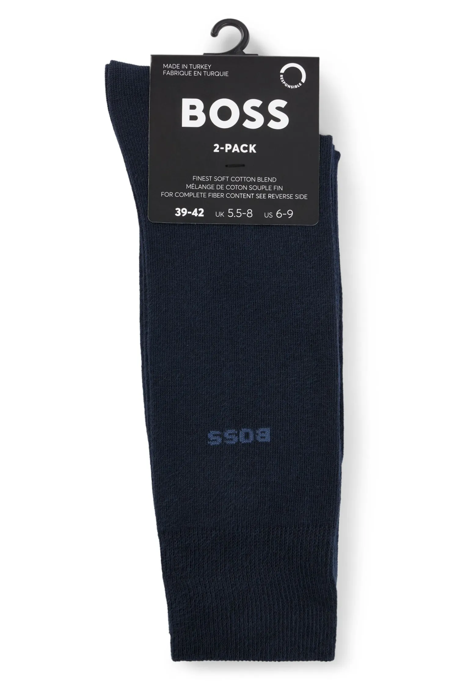 Zweierpack Business-Socken aus softer, kompakter Baumwolle