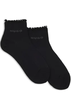 Zweierpack gerippte kurze Socken