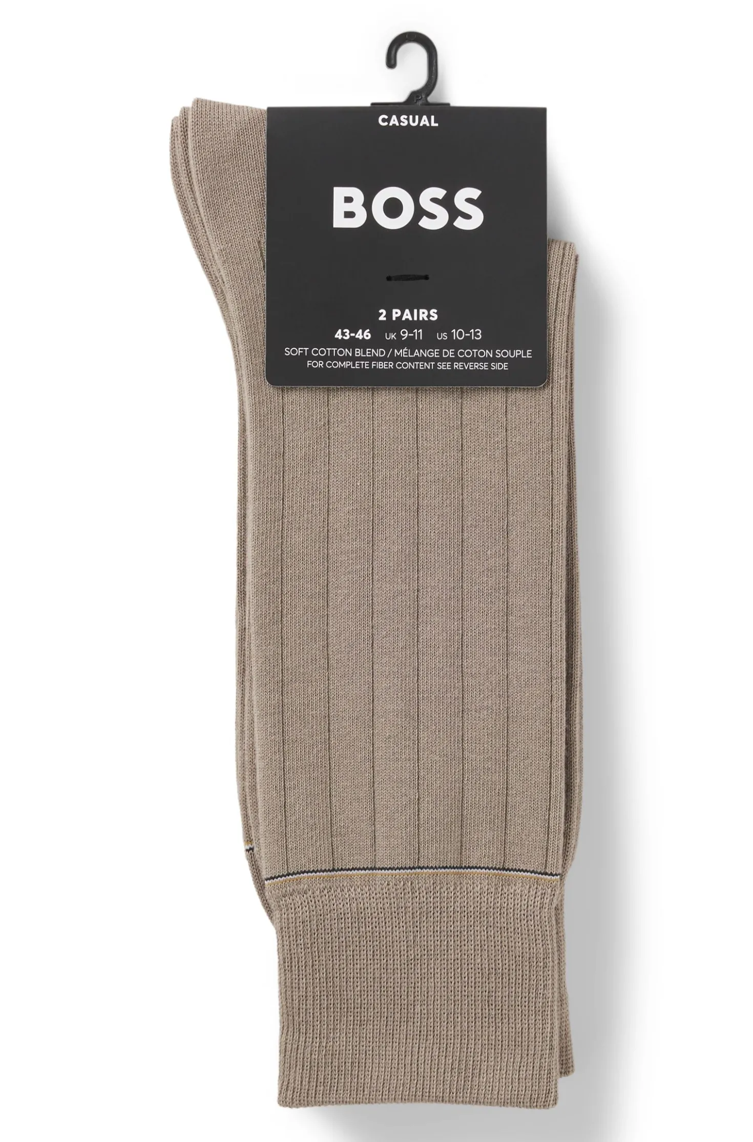 Zweierpack gerippte Socken mit Signature-Streifen-Details