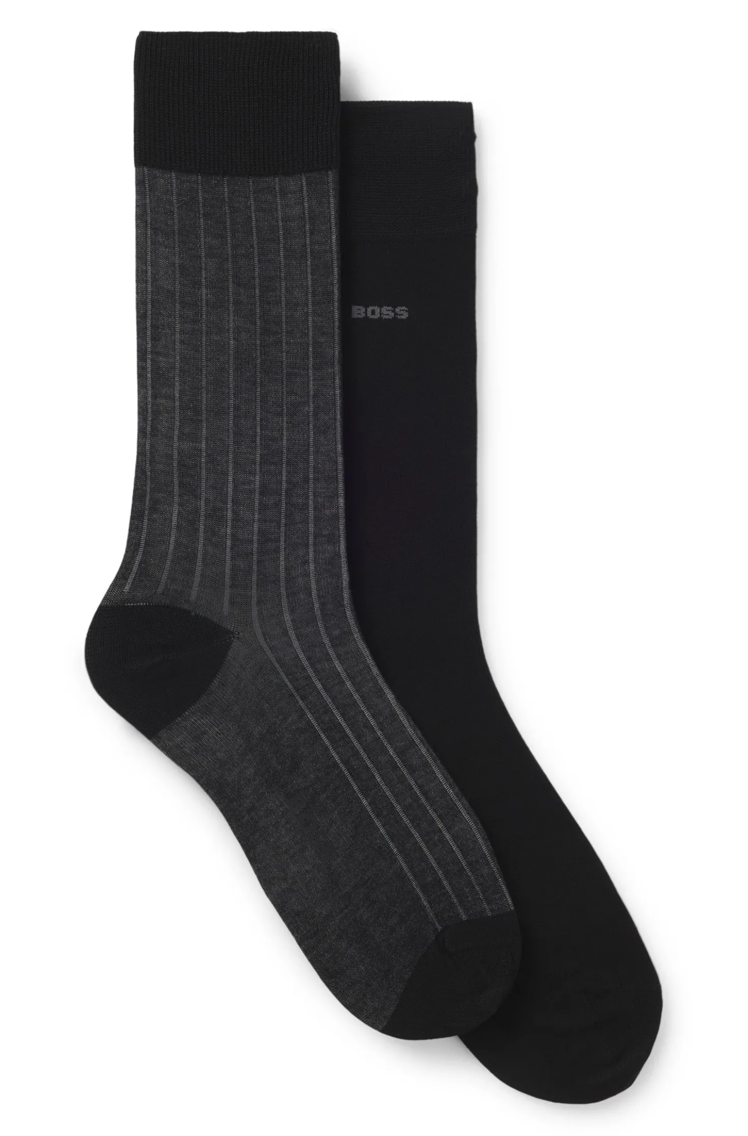 Zweierpack gerippte Vanisé-Socken aus merzerisiertem Baumwoll-Mix