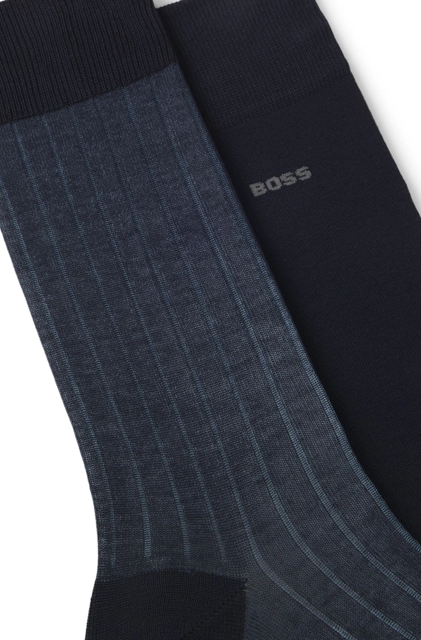 Zweierpack gerippte Vanisé-Socken aus merzerisiertem Baumwoll-Mix