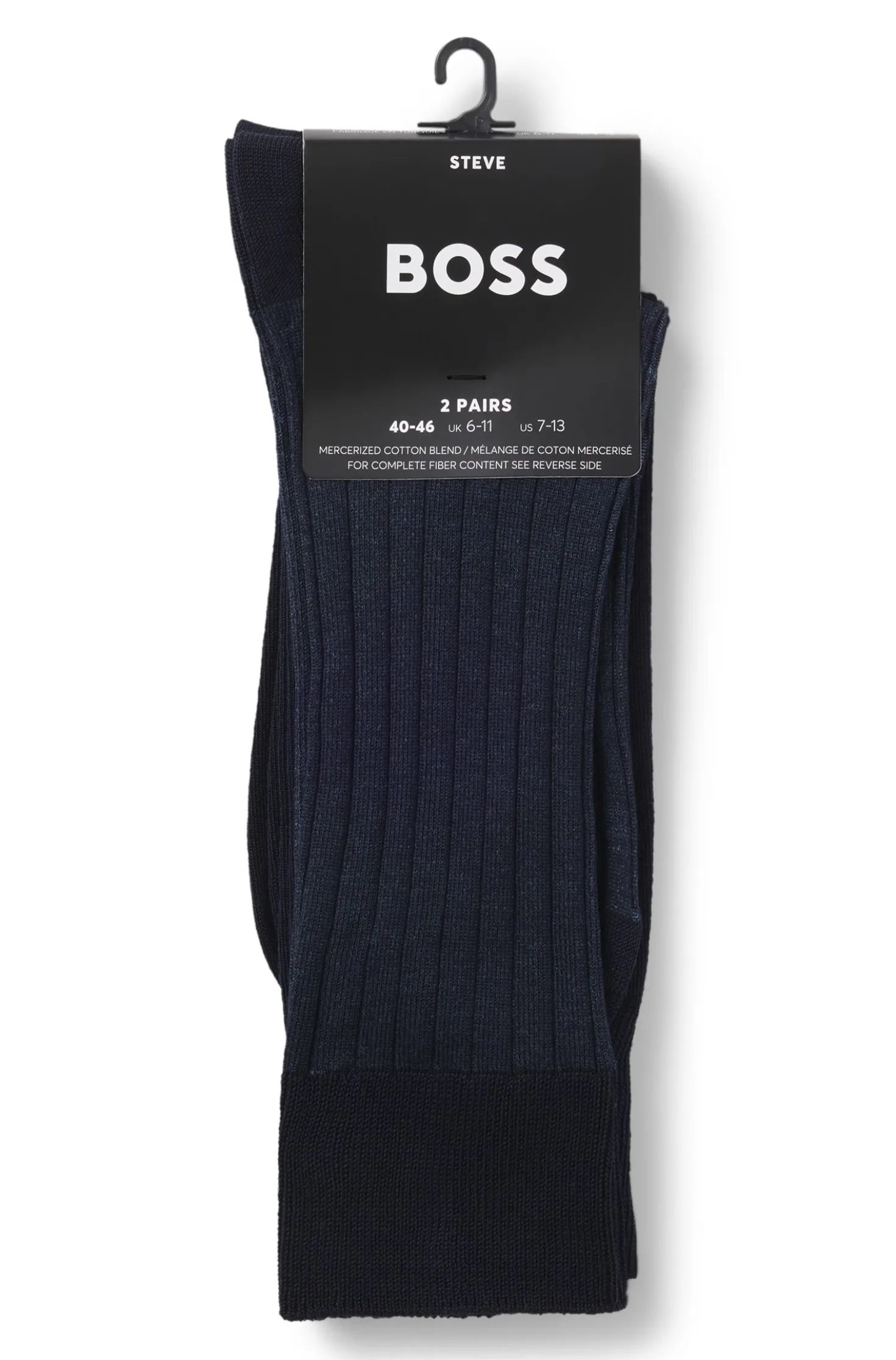 Zweierpack gerippte Vanisé-Socken aus merzerisiertem Baumwoll-Mix