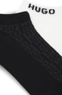 Zweierpack knöchellange Socken mit Logo-Intarsien