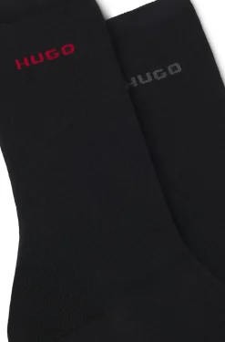 Zweierpack mittelhohe Socken aus Baumwoll-Mix mit Logos