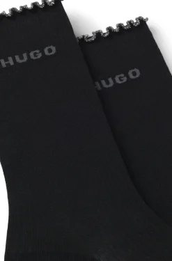 Zweierpack mittelhohe Socken mit gekräuselten Bündchen