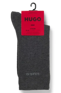 Zweierpack mittelhohe Socken aus Baumwoll-Mix mit Logos