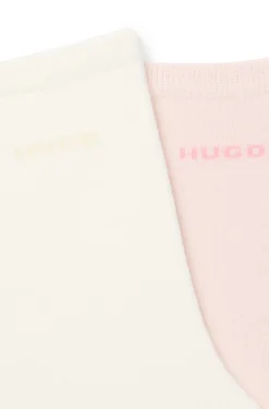 Zweierpack mittelhohe Socken aus Baumwoll-Mix mit Logos