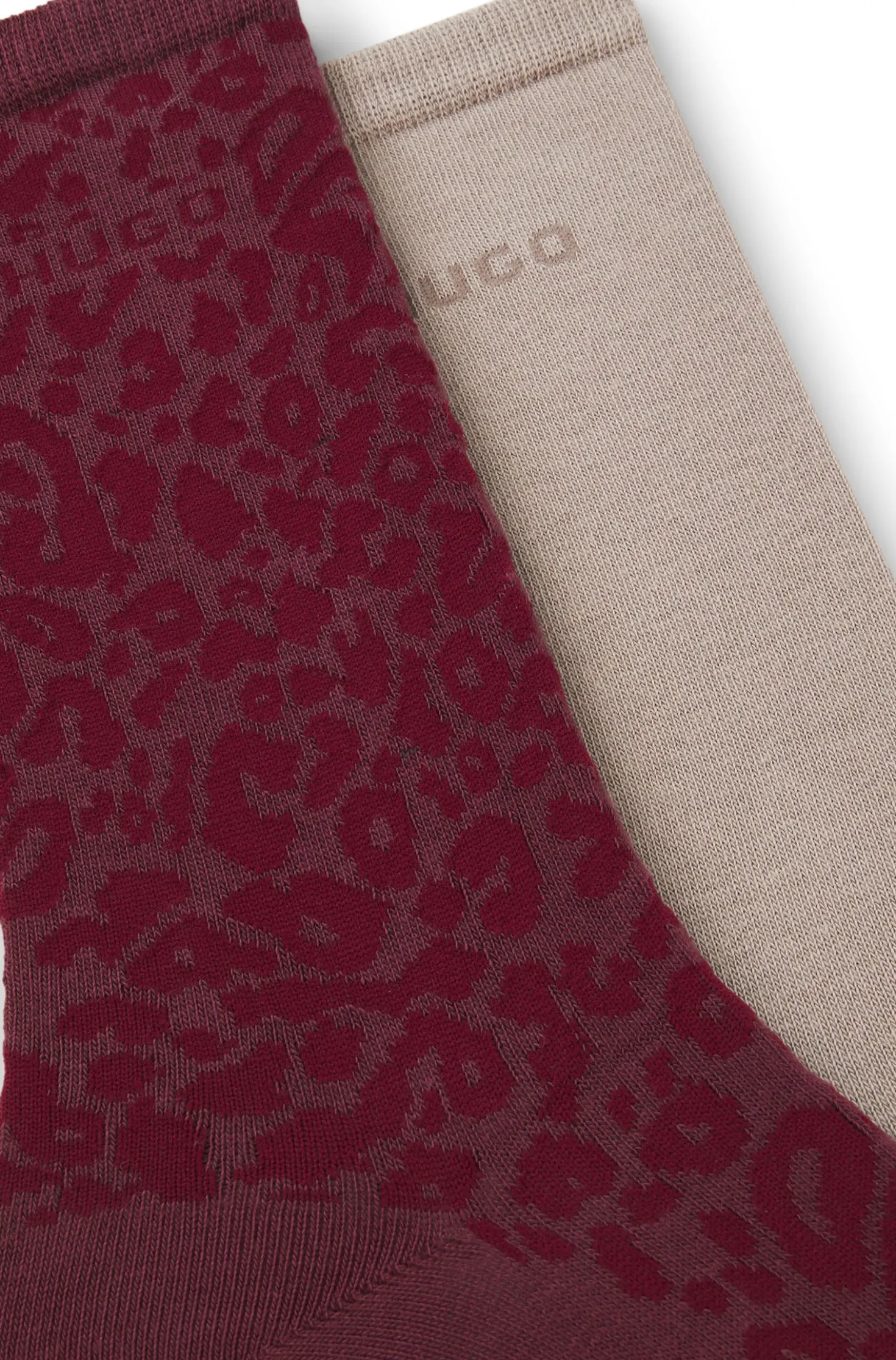 Zweierpack mittelhohe Socken mit Leoparden-Details