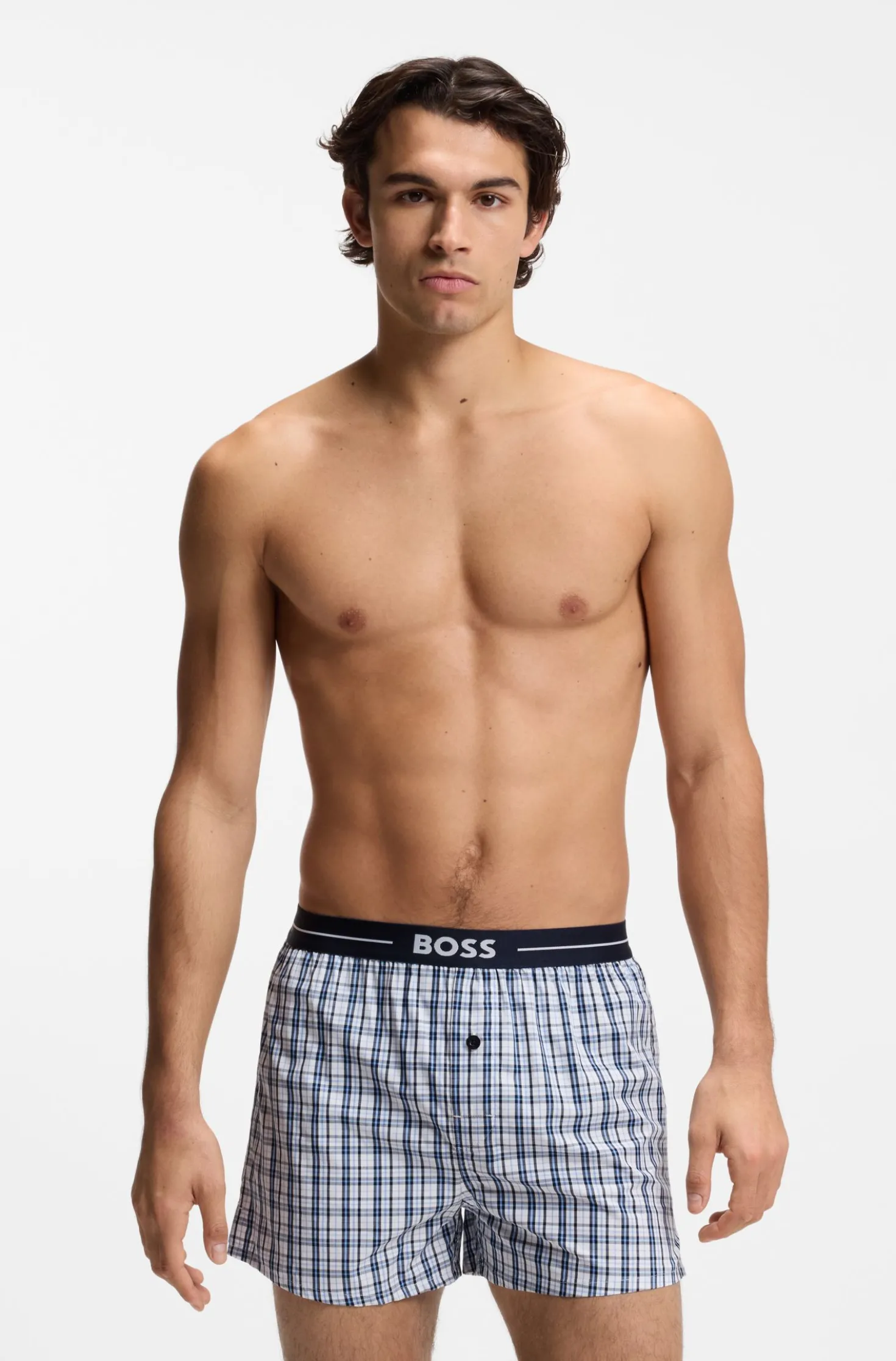 Zweierpack Pyjama-Shorts aus Baumwolle mit Logo am Bund