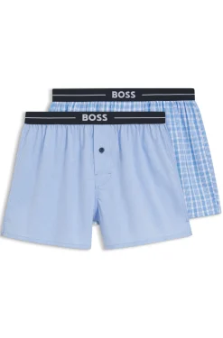 Zweierpack Pyjama-Shorts aus Baumwolle mit Logo am Bund