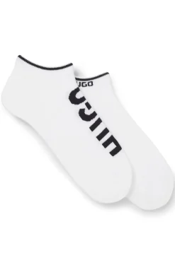 Zweierpack Sneakers-Socken aus Baumwoll-Mix mit Logos