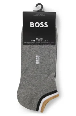 Zweierpack Sneakers-Socken mit Signature-Streifen an den Bündchen