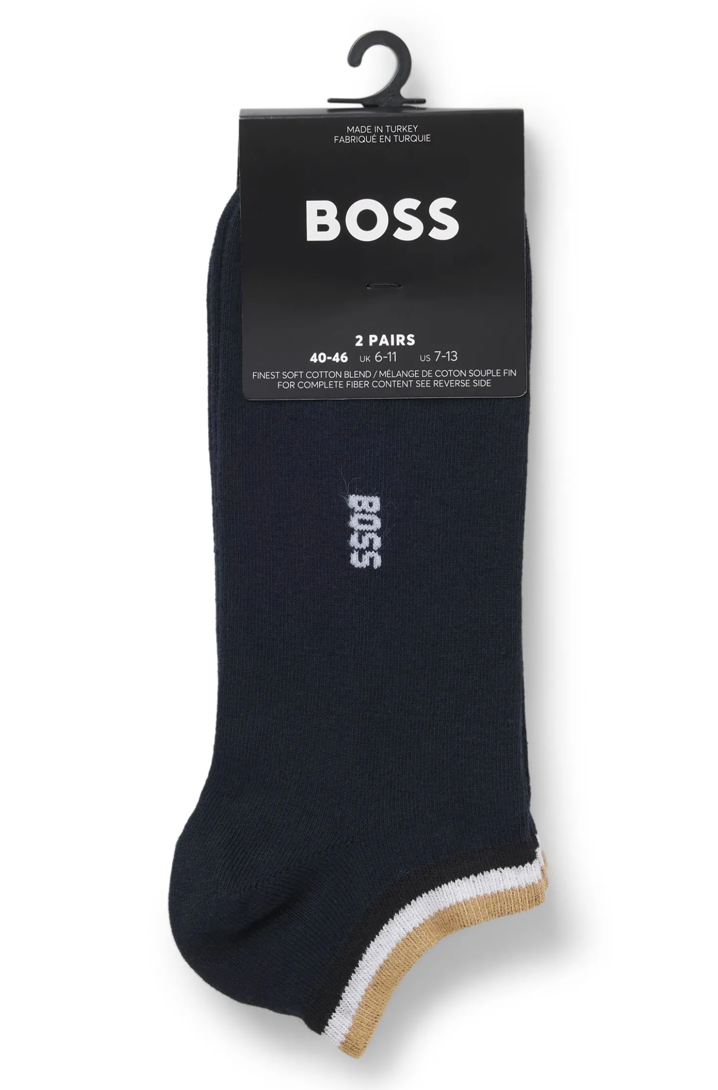 Zweierpack Sneakers-Socken mit Signature-Streifen an den Bündchen