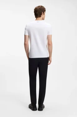 Zweierpack T-Shirts aus Stretch-Baumwolle mit V-Ausschnitt