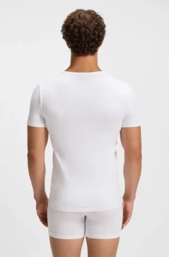 Zweierpack T-Shirts aus Stretch-Baumwolle mit schmalem Schnitt
