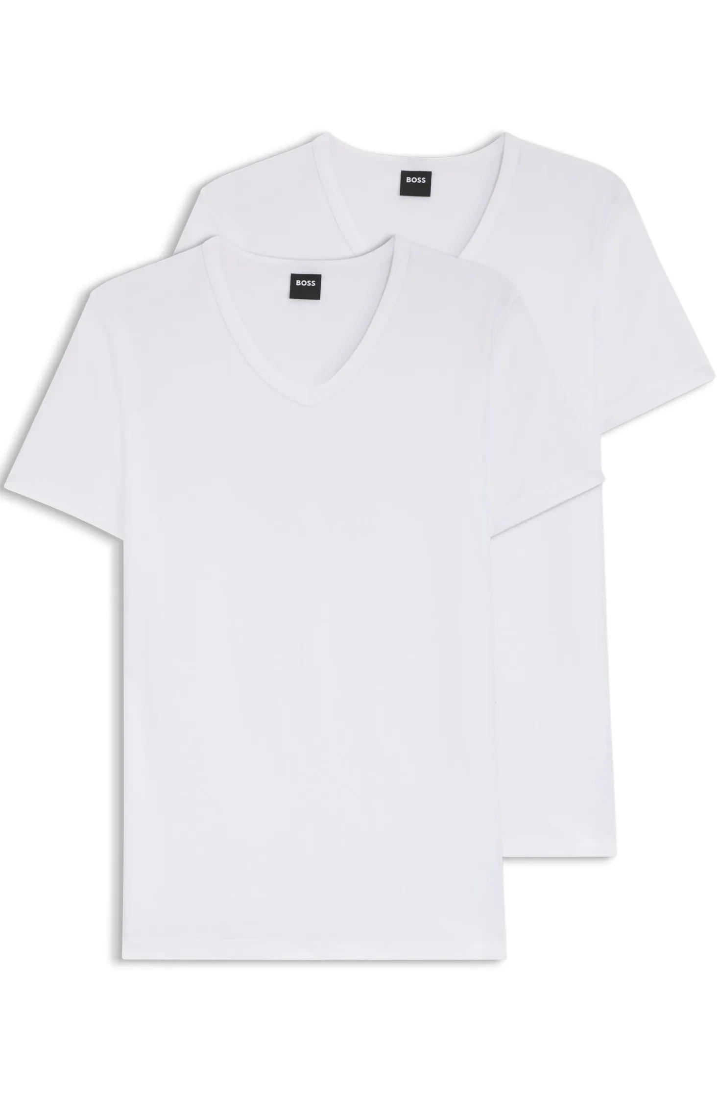 Zweierpack T-Shirts aus Stretch-Baumwolle mit schmalem Schnitt