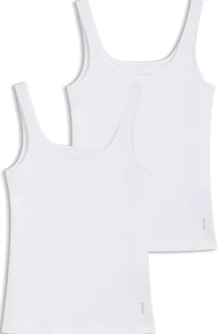 Zweierpack Unterhemden aus Stretch-Baumwoll-Jersey