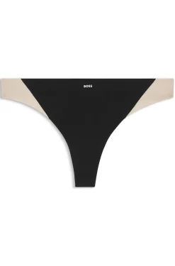 Zweifarbiger String aus Stretch-Jersey