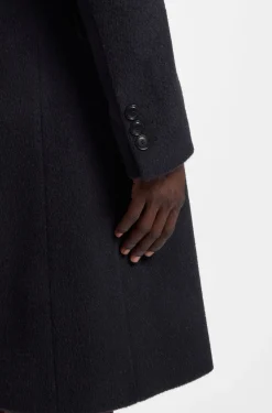 Zweireihiger Slim-Fit Mantel aus Alpaka-Mix