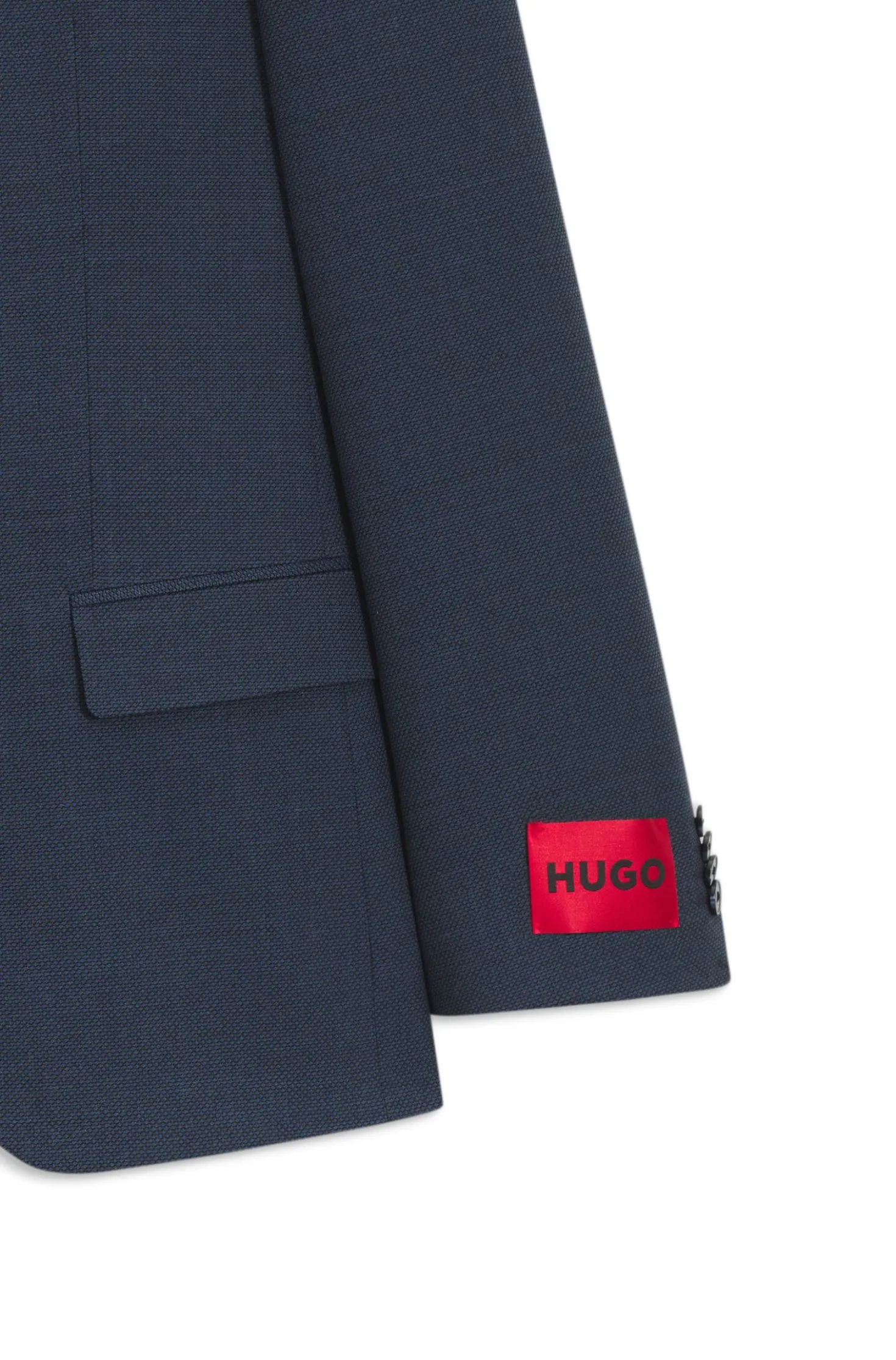 Zweiteiliger Slim-Fit Anzug aus elastischem Birdseye-Gewebe
