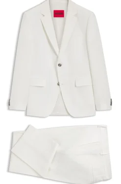 Zweiteiliger Slim-Fit Anzug aus Baumwolle und Leinen