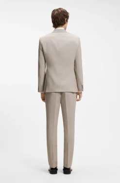 Zweiteiliger Slim-Fit Anzug aus Baumwolle und Leinen