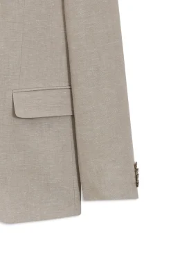 Zweiteiliger Slim-Fit Anzug aus Baumwolle und Leinen
