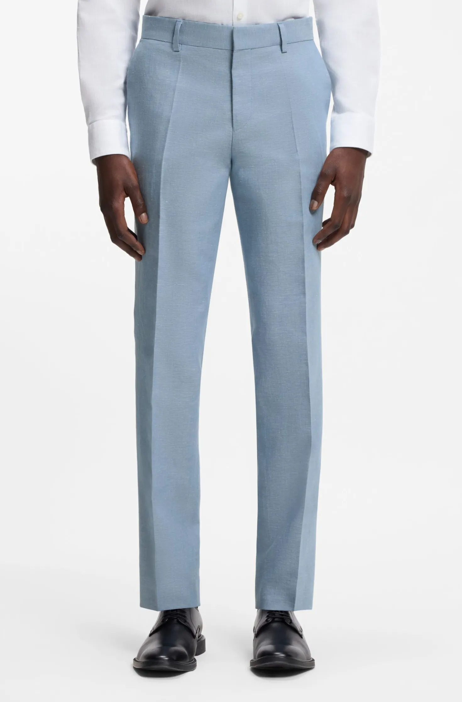 Zweiteiliger Slim-Fit Anzug aus Baumwolle und Leinen